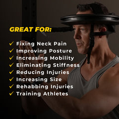 Iron Neck 3.0 Pro neck strength and therapy device with free weights, designed for effective neck training and rehabilitation.