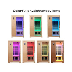 SAKSBY WHOLESALE Thermora Ivara 2-Person Hemlock Wood Infrared Sauna with glass door and colorful LED lighting