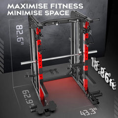 SAKSBY WHOLESALE home gym with all-in-one squat rack, power cage, and smith machine for versatile strength training.