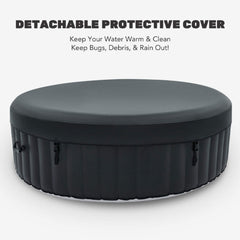 Premium blow-up 6-person sauna pool hot tub with 130 jets, featuring a cover and spacious 7ft size by SAKSBY WHOLESALE