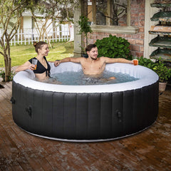 SAKSBY WHOLESALE 6-person inflatable hot tub with 130 jets, outdoor view showcasing the premium blow-up sauna pool.