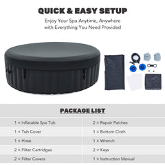 SAKSBY WHOLESALE 6-person inflatable hot tub with 130 jets, featuring a spacious 7-foot design and relaxing setup view.