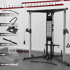 Rovix Premium Home Cable Crossover Full Body Workout Fly Machine by SAKSBY WHOLESALE