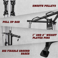 Rovix Premium Home Cable Crossover Full Body Workout Fly Machine by SAKSBY WHOLESALE