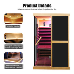 SAKSBY WHOLESALE Thermora Helix Large 2-Person V-Shaped FAR Infrared Sauna Room with double glass doors and interior seating