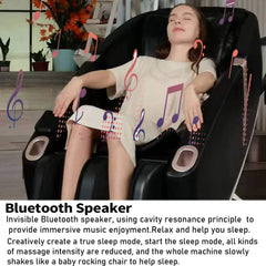 SAKSBY WHOLESALE Airvana premium zero gravity full-body massage chair with auto body scan and Bluetooth speaker, blue upholstery.