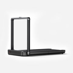 WalkingPad X25 double-fold running treadmill showing a sleek black design with digital display and foldable structure for compact storage.