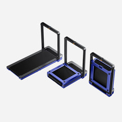WalkingPad X25 double-fold running treadmill in blue, compact exercise machine for walking and running workouts.