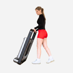 WalkingPad X21 double-fold treadmill for exercise and fitness, with a sleek design and compact foldable feature for easy storage.