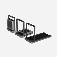 WalkingPad X25 double-fold running treadmill for exercise and fitness, shown in folded and unfolded configurations.
