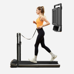 WalkingPad Z3 Hybrid foldable treadmill for exercise and fitness, showing its compact design and control panel in a home gym setting.