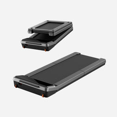 WalkingPad Z3 foldable treadmill for walking and light jogging, shown unfolded with digital display and safety handrails.