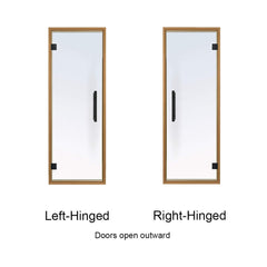 Prosaunas 24x73 Thermo-Aspen prehung tinted glass sauna door by SAKSBY WHOLESALE, showcasing the door's tinted glass and sturdy frame.