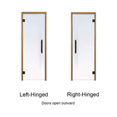 Prosaunas 24x81 Thermo-Aspen sauna door by SAKSBY WHOLESALE, tinted glass with prehung design and labeled orientation.