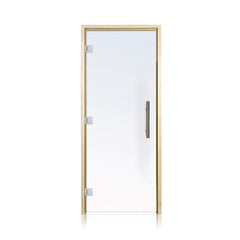 SAKSBY WHOLESALE Prosaunas 36x81 Aspen Clear ADA glass sauna door with left hinge, designed for modern sauna interiors.