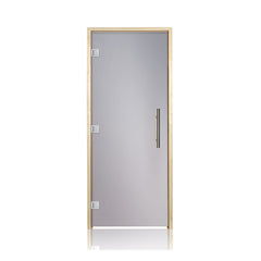 Prosaunas 36x81 Aspen prehung ADA tinted glass sauna door by SAKSBY WHOLESALE, left hinged with clear glass and wooden frame.