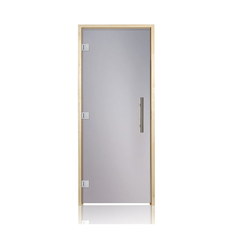 Prosaunas 36x81 Aspen prehung ADA tinted glass sauna door by SAKSBY WHOLESALE, left hinged with clear glass and wooden frame.