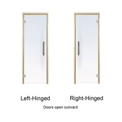 Prosaunas 36x81 Aspen ADA prehung sauna door with tinted glass, by SAKSBY WHOLESALE, showing the door's design and labeling.