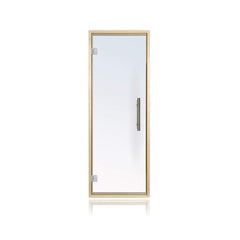 SAKSBY WHOLESALE Prosaunas Aspen 24x73 prehung clear glass sauna door with left hinge, modern design for sauna rooms