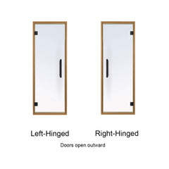 Prosaunas Aspen 24x73-inch prehung clear glass sauna door by SAKSBY WHOLESALE, showing the sleek glass panels and door frame.