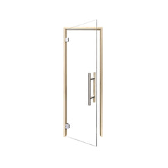 Prosaunas Aspen 24x81-inch prehung clear glass sauna door by SAKSBY WHOLESALE with left hinge, sleek modern sauna door.