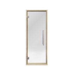 Sauna door by SAKSBY WHOLESALE, 24x73 inches, Aspen prehung with tinted glass, front view showcasing the modern sauna door design.