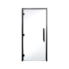 Prosaunas 36x81 Black Alder Clear ADA Glass Sauna Door by SAKSBY WHOLESALE, front view showing sleek black alder frame and clear glass