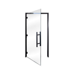 Prosaunas black alder ADA glass sauna door by SAKSBY WHOLESALE, 36x81 inches, clear glass, open right view
