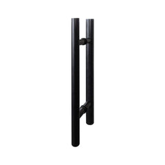 SAKSBY WHOLESALE Prosaunas 24x73 black alder prehung sauna door with clear glass and door handle, viewed from the front.