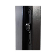 SAKSBY WHOLESALE Prosaunas black alder prehung sauna door with clear glass, 24x73 inches, showing lock and handle detail.