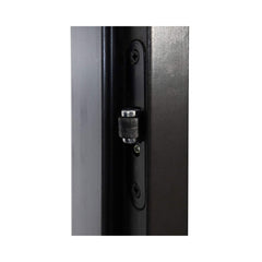 Prosaunas 24x73 black alder sauna door with tinted glass and roller latch by SAKSBY WHOLESALE, featuring a sleek modern design.