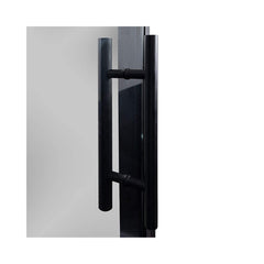 Black alder sauna door by SAKSBY WHOLESALE, 24x73-inch prehung sauna door with tinted glass and door handle.