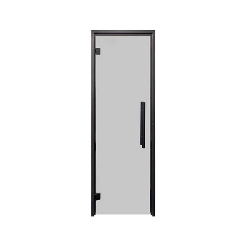 Prosaunas black alder tinted glass sauna door by SAKSBY WHOLESALE, 24x81 inch front view showing sleek design and tinted glass.