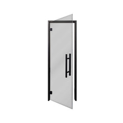 Black alder glass sauna door by SAKSBY WHOLESALE, 24x81 inch right view, tinted glass and sleek sauna door design