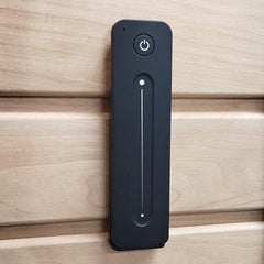 SAKSBY WHOLESALE large Himalayan salt sauna light kit with remote control, installed on a wall inside a customizable sauna.