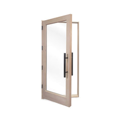 Open Douglas Fir Hemlock sauna door by SAKSBY WHOLESALE, with dual-pane insulated glass, 37.5 x 81.5 inches, for sauna accessories.
