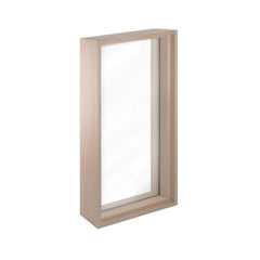 Front right view of SAKSBY WHOLESALE Prosaunas 17-5/8x31 Hemlock framed sauna window with clear tempered dual-pane glass.