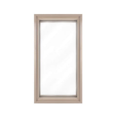 Front view of Prosaunas framed Hemlock sauna window by SAKSBY WHOLESALE, 17-5/8x31 inches, with dual-pane clear tempered glass.