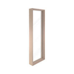Prosaunas extra-large framed Hemlock sauna window with dual-pane clear glass by SAKS BY WHOLESALE, measuring 17-5/8x61-5/8 inches