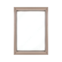Front view of SAKSBY WHOLESALE Prosaunas large framed dual-pane clear glass sauna window with hemlock frame, 25-5/8 x 37-5/8 inches.