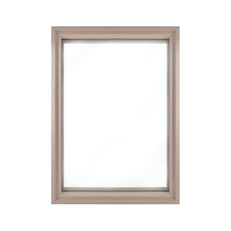 Front view of SAKSBY WHOLESALE Prosaunas large framed dual-pane clear glass sauna window with hemlock frame, 25-5/8 x 37-5/8 inches.