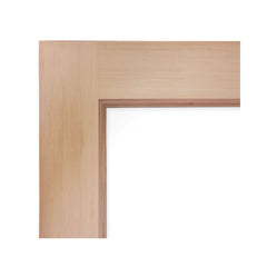 Prosaunas solid wood sauna door with insulated glass, 31.5x81.5 inches, by SAKSBY WHOLESALE, showing door frame and glass panel