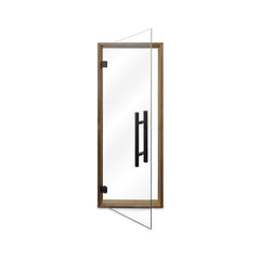 Prosaunas 24x73 Thermo-Aspen clear glass sauna door by SAKSBY WHOLESALE, shown open with a right-hinged design