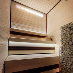 SAKSBY WHOLESALE Himalayan Salt Sauna Light Kit with white LED, designed for universal sauna installation on wall.