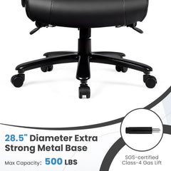 Black PU leather massage office chair by DirectDeals with ergonomic design and padded armrests, suitable for office use.