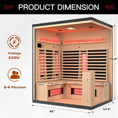 Rövia Ember 4-Person Full-Spectrum Infrared Sauna by SAKSBY WHOLESALE