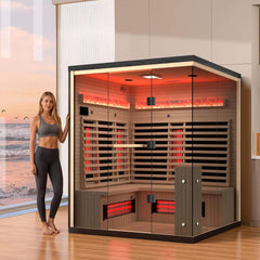 Rövia Ember 4-Person Full-Spectrum Infrared Sauna by SAKSBY WHOLESALE