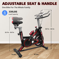 Rovix indoor exercise spin bike with cushioned seat by Saksby Wholesale, featuring adjustable handlebars and compact design.