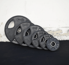 Stainless Bushing Bar and Olympic Rubber Weight Plate Sets