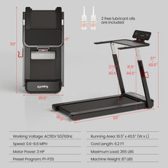 SP37860US-SL 3HP Folding Treadmill by:DirectDeals